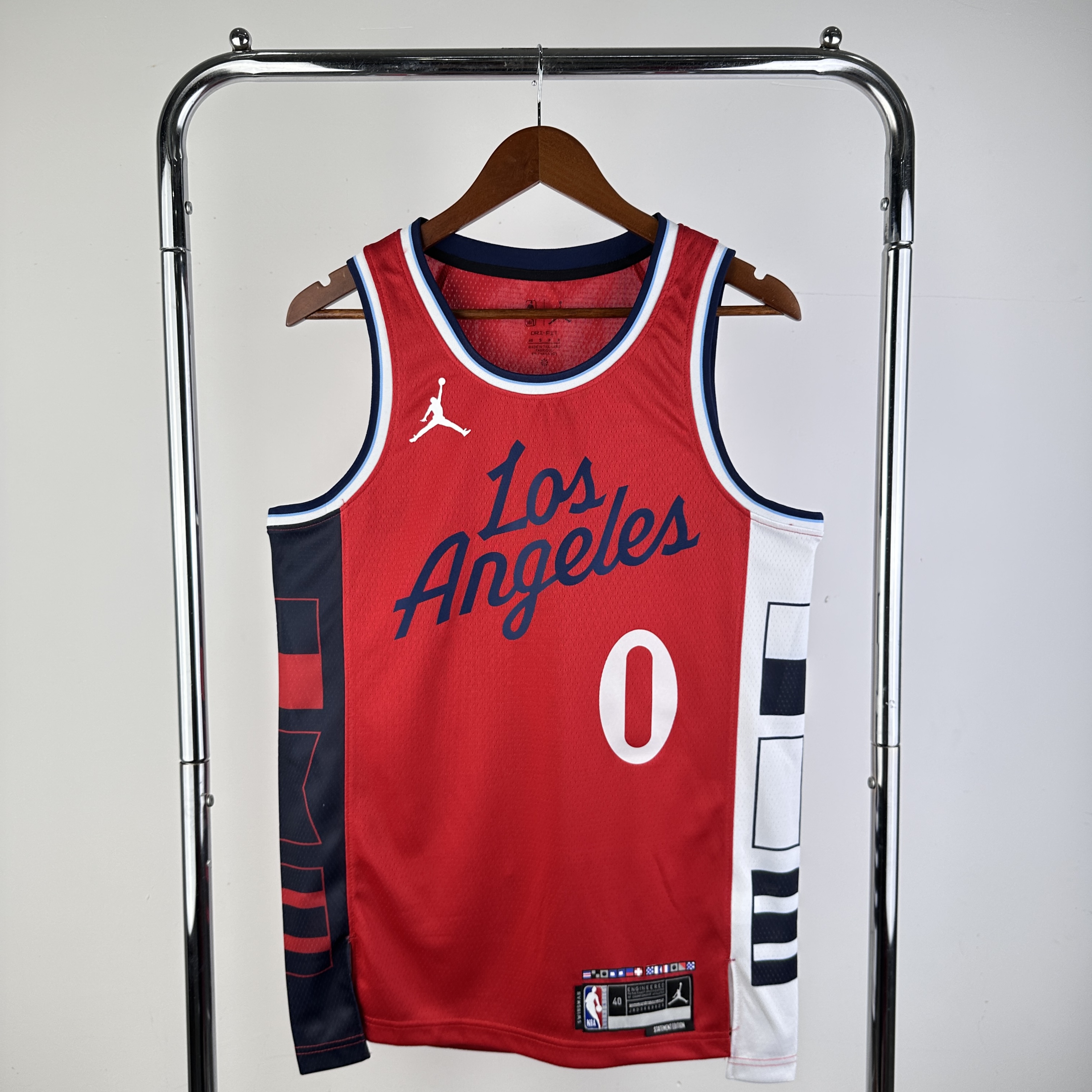 Men Los Angeles Clippers 0 Westbrook Red Season 2024 NBA Jersey